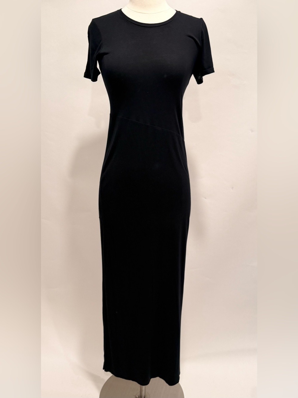 Shaina Mote Black Jersey Short Sleeve Maxi Dress US 2